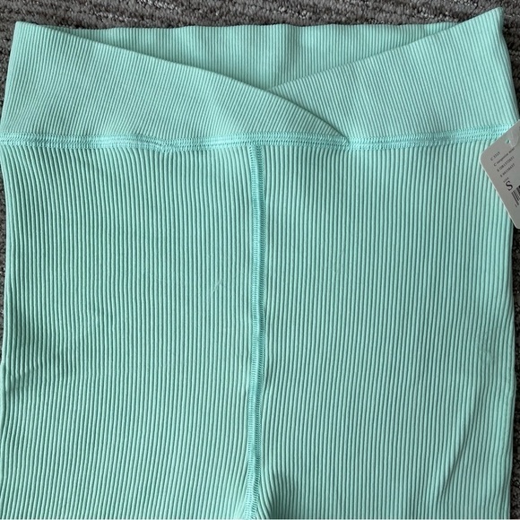 Free People Free Throw Shorts Ribbed High Rise Turquoise Mint Green - Picture 4 of 13